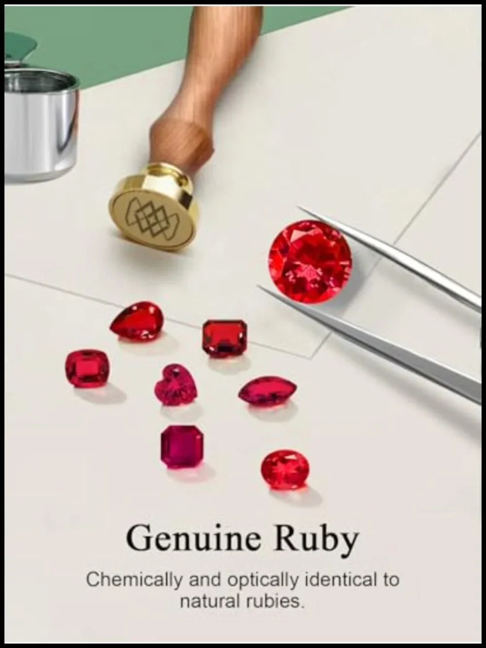 2CT Created Ruby Pendant Necklace, 925 Sterling Silver Rhodium Plated,